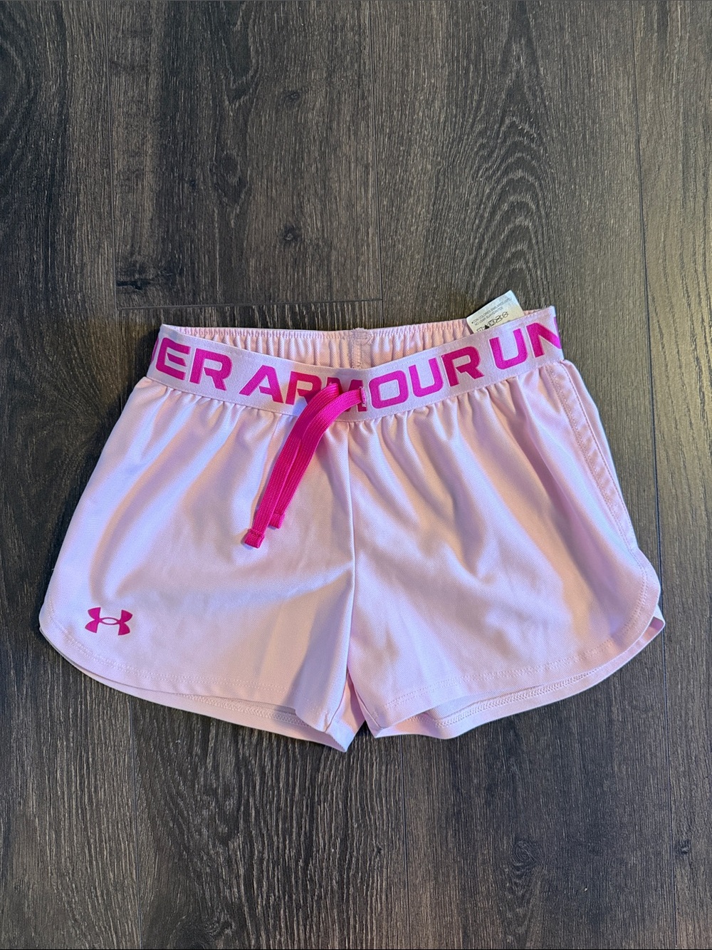 Under Armour Light Pink Athletic Shorts with Hot Pink Trim